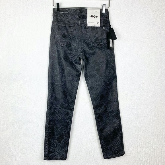 rag & bone | Nina High Rise Ankle Cigarette Jean Snake Foil - Picture 3 of 10